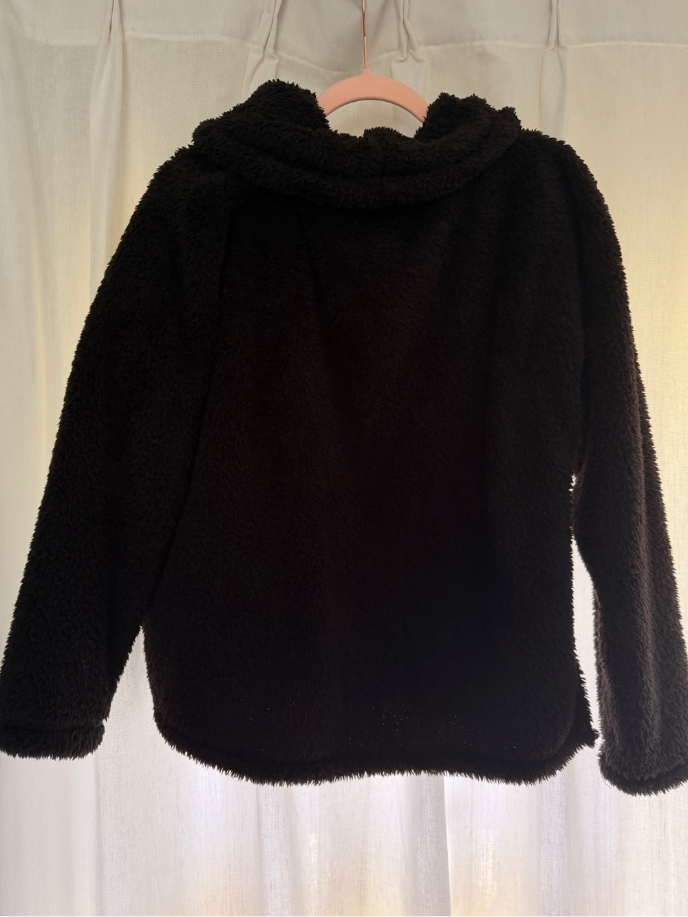 SO Black Plush Cowl Neck Sweater